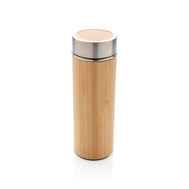 Logo trade promotional merchandise image of: Leak proof bamboo vacuum bottle