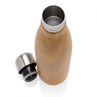 Logotrade promotional gift image of: Vacuum insulated stainless steel bottle with wood print