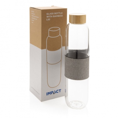 Logo trade promotional product photo of: Impact borosilicate glass bottle with bamboo lid