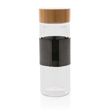 Logo trade promotional merchandise picture of: Impact double wall borosilicate glass bottle