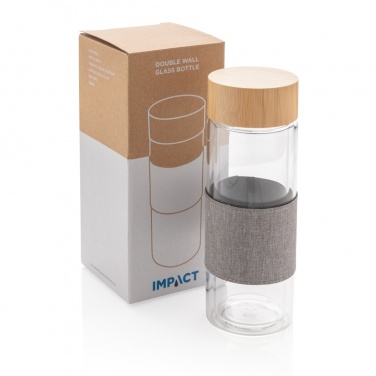 Logo trade promotional giveaway photo of: Impact double wall borosilicate glass bottle