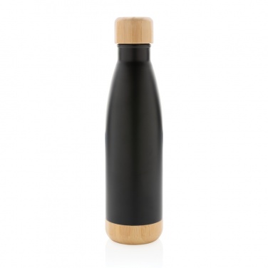 Logotrade promotional gift image of: Vacuum stainless steel bottle with bamboo lid and bottom