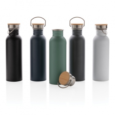 Logotrade advertising products photo of: Modern stainless steel bottle with bamboo lid