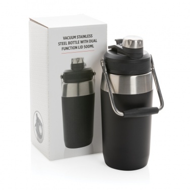 Logotrade business gift image of: Vacuum stainless steel dual function lid bottle 500ml