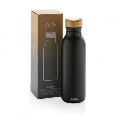Logotrade promotional products photo of: Avira Alcor RCS Re-steel single wall water bottle 600 ML