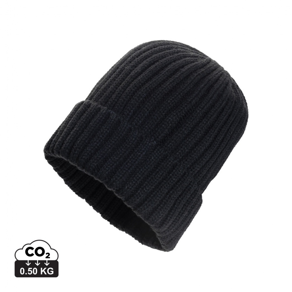 Logo trade promotional gifts picture of: Kennedi AWARE™ Polylana® beanie with large rib