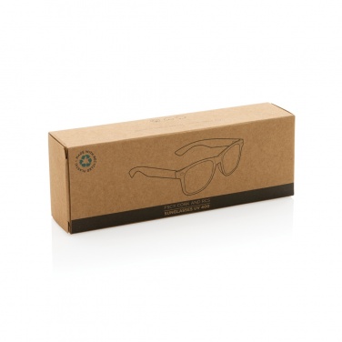 Logo trade corporate gift photo of: GRS recycled PC plastic sunglasses with cork