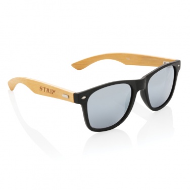 Logo trade corporate gifts picture of: Bamboo and RCS recycled plastic sunglasses