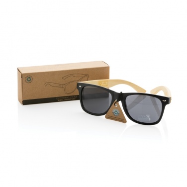 Logo trade promotional products image of: Bamboo and RCS recycled plastic sunglasses