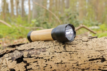 Logo trade promotional merchandise picture of: Lucid 1W RCS certified recycled plastic & bamboo torch