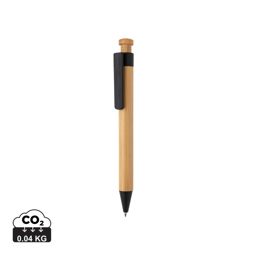Logo trade promotional giveaways picture of: Bamboo pen with wheatstraw clip