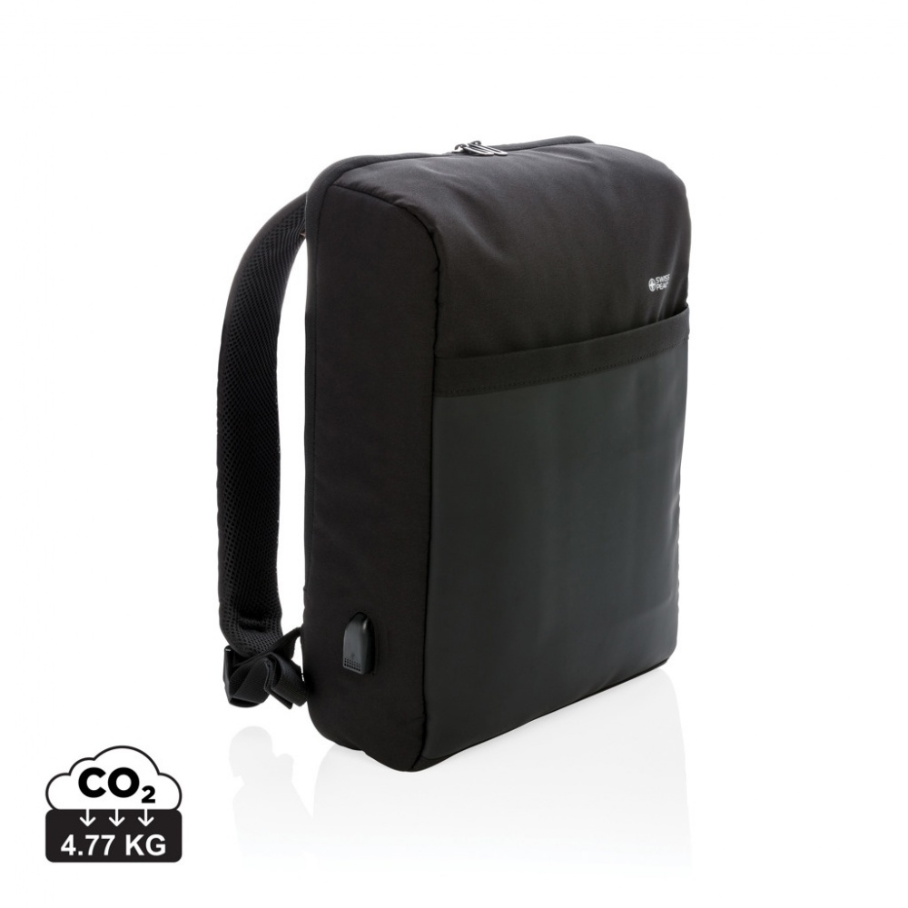 Logotrade promotional item picture of: Swiss Peak 15" anti-theft RFID & USB backpack PVC free