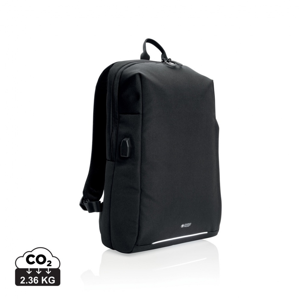 Logotrade promotional giveaways photo of: Swiss Peak AWARE™ RFID and USB A laptop backpack