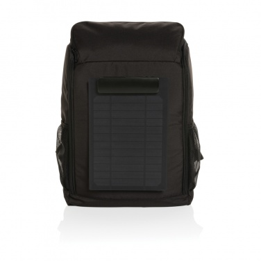 Logo trade promotional gifts image of: Pedro AWARE™ RPET deluxe backpack with 5W solar panel