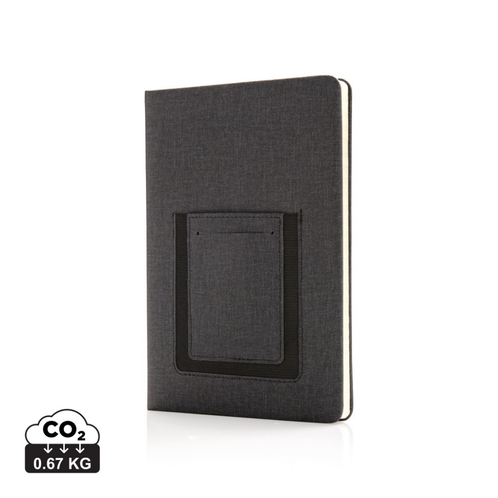 Logo trade promotional gift photo of: Deluxe A5 Notebook with phone pocket
