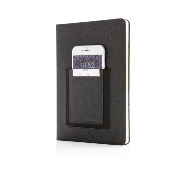 Logo trade promotional product photo of: Deluxe A5 Notebook with phone pocket