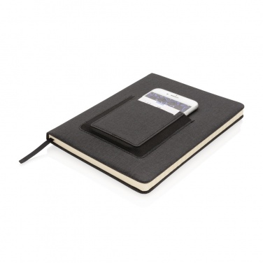 Logo trade promotional gifts image of: Deluxe A5 Notebook with phone pocket