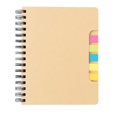 Logo trade promotional product photo of: A5 Kraft spiral notebook with sticky notes