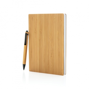 Logo trade promotional gifts picture of: A5 Bamboo notebook & pen set