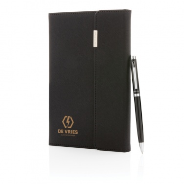 Logotrade promotional product picture of: Swiss Peak deluxe A5 notebook and pen set
