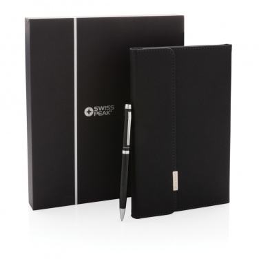 Logotrade promotional item picture of: Swiss Peak deluxe A5 notebook and pen set