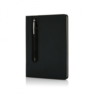 Logo trade promotional products image of: Standard hardcover PU A5 notebook with stylus pen