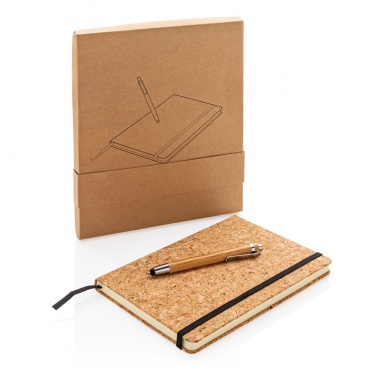 Logo trade advertising products image of: A5 notebook with bamboo pen including stylus