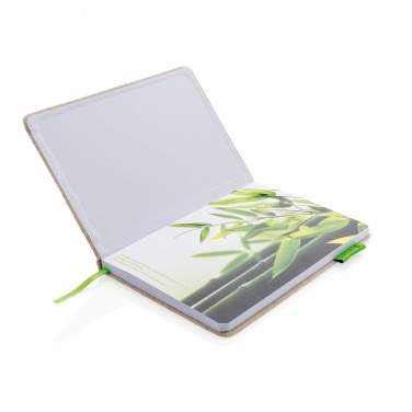 Logo trade promotional merchandise picture of: A5 jute notebook