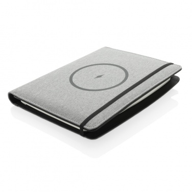 Logo trade corporate gifts picture of: Air 5W wireless charging notebook with 5000mAh powerbank
