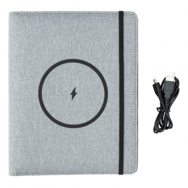 Logotrade promotional merchandise image of: Air 5W wireless charging notebook with 5000mAh powerbank