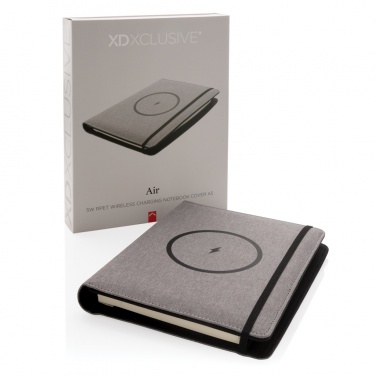 Logotrade business gift image of: Air 5W wireless charging notebook with 5000mAh powerbank