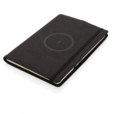 Logo trade promotional merchandise photo of: Air 5W wireless charging refillable journal cover A5