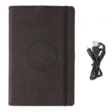 Logo trade business gift photo of: Air 5W wireless charging refillable journal cover A5