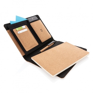 Logo trade promotional merchandise picture of: Deluxe cork portfolio A5 with pen