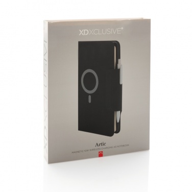 Logo trade promotional items image of: Artic Magnetic 10W wireless charging A5 notebook