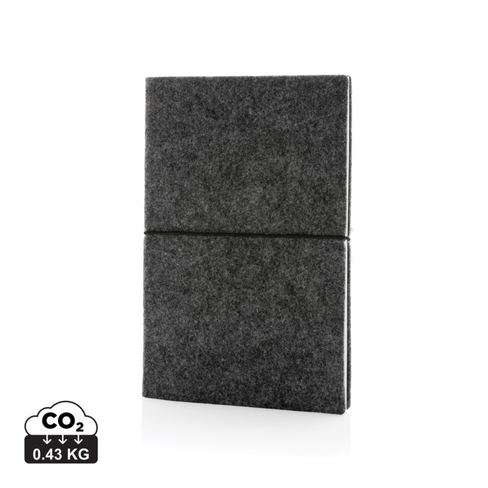 Logo trade promotional gift photo of: GRS certified recycled felt A5 softcover notebook