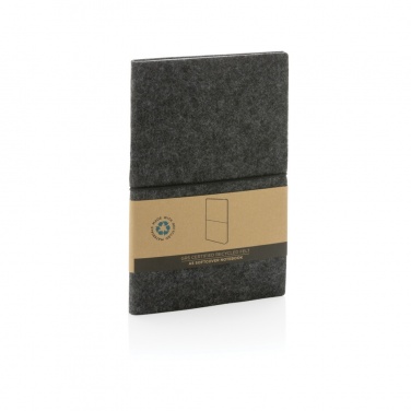 Logo trade advertising products picture of: GRS certified recycled felt A5 softcover notebook