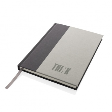 Logo trade promotional merchandise image of: Words GRS certified RPET & Kraft A5 notebook