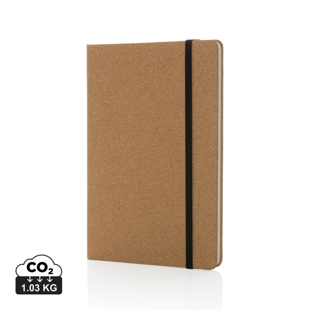 Logo trade promotional products image of: Stoneleaf A5 cork and stonepaper notebook