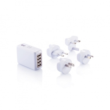 Logotrade promotional gift picture of: Travel plug with 4 USB ports