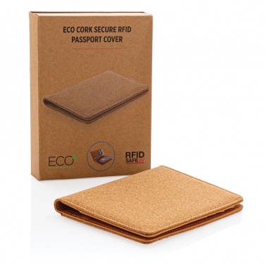 Logo trade promotional gift photo of: Cork secure RFID passport cover