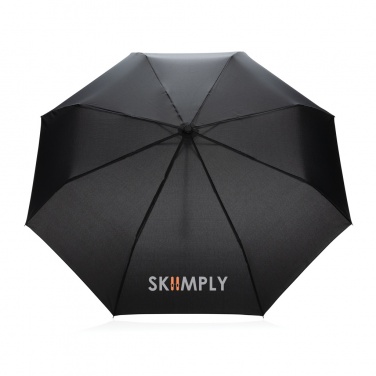 Logo trade business gifts image of: 20.5" Impact AWARE™ RPET 190T Pongee bamboo mini umbrella