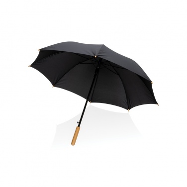 Logotrade promotional products photo of: 23" Impact AWARE™ RPET 190T auto open bamboo umbrella