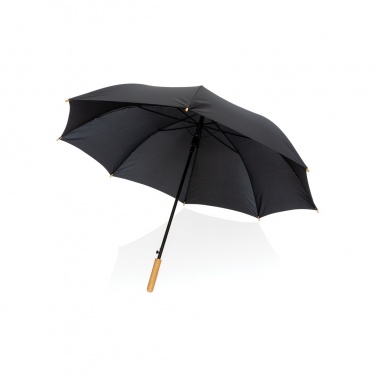 Logotrade advertising product image of: 27" Impact AWARE™ RPET 190T auto open bamboo umbrella