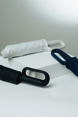 Logo trade promotional merchandise photo of: Yara 21" AWARE™ RPET solid colour umbrella with carabiner