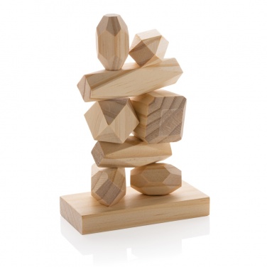 Logotrade promotional item picture of: Ukiyo Crios wooden balancing rocks in pouch