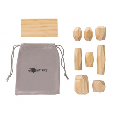 Logo trade promotional gifts image of: Ukiyo Crios wooden balancing rocks in pouch