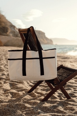 Logo trade promotional giveaways image of: VINGA Volonne AWARE™ recycled canvas beach bag