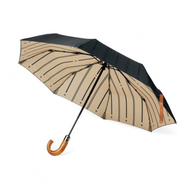 Logo trade promotional merchandise image of: VINGA Bosler AWARE™ recycled pet 21" foldable umbrella