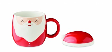 Logo trade promotional items image of: Ceramic mug with lid 370 ml